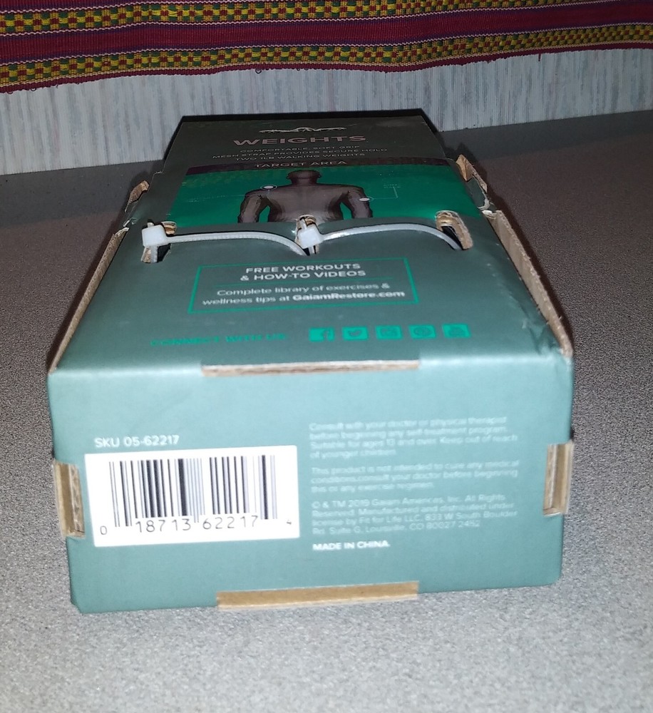 Gaiam Restore 2LB Comfortable Mesh Strap Walking Weights