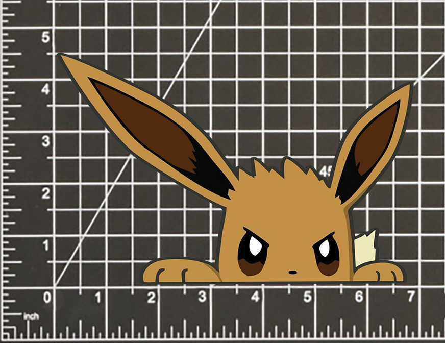 Eevee POKEMON STICKER DECAL -Peeker Peeking- 4 Different Sizes