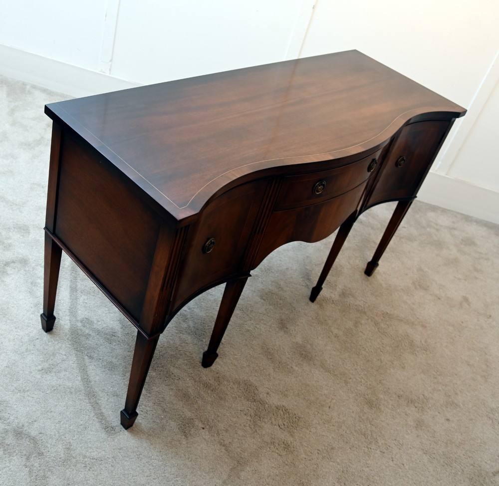 Sheraton Sideboard Mahogany Serpentine Server Buffet 1910