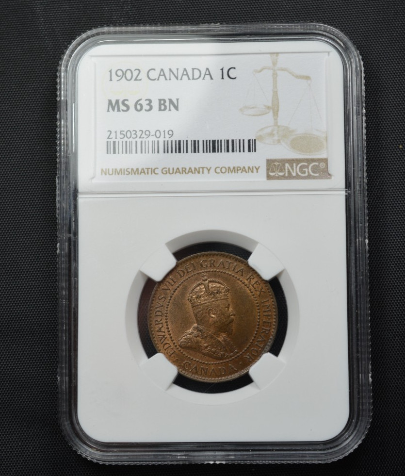 Canada 1902 1 Cent NGC MS63 BN