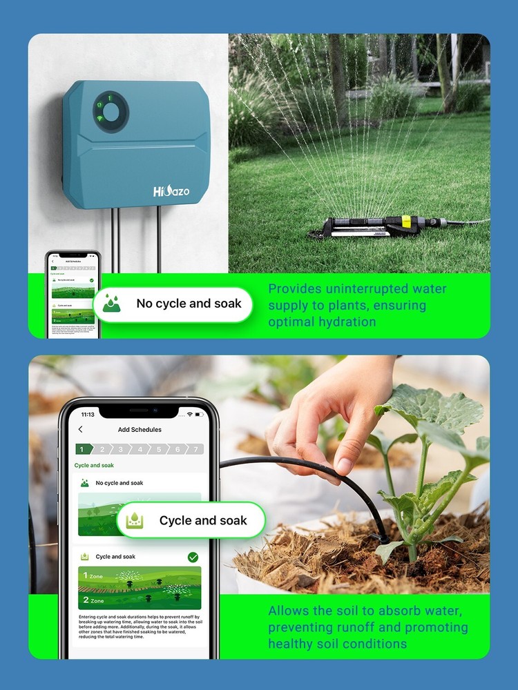 4-Zone Smart Lawn Sprinkler Controller Irrigation System Watering Schedule Timer