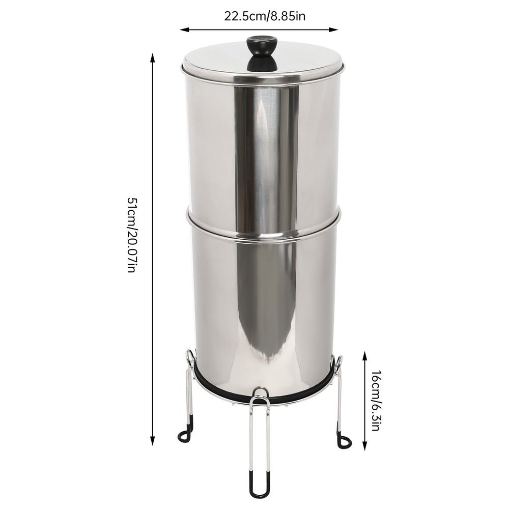 Gravity-fed Water Filter System 2.25 Gallon Stainless Steel Countertop System
