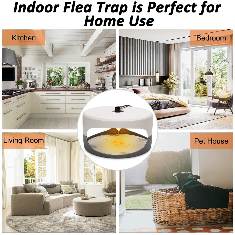 Flea Traps for Inside Your Home, 2 Pack Flea Trap with Sticky Pads Refills & ...