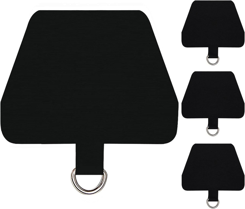 Durable Phone Tether Tab - Easy Install Safety Strap, 4 Black Tether Tabs