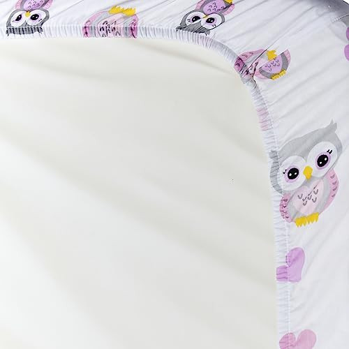 2PK Crib Sheets - Owls and Pink