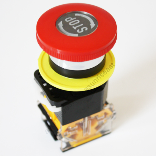 Power Emergency Stop Red Push Button Switch NO NC Latching with Waterproof Box