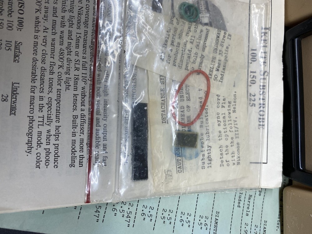 IkeLite Sublite Dive Light Gaskets and misc parts