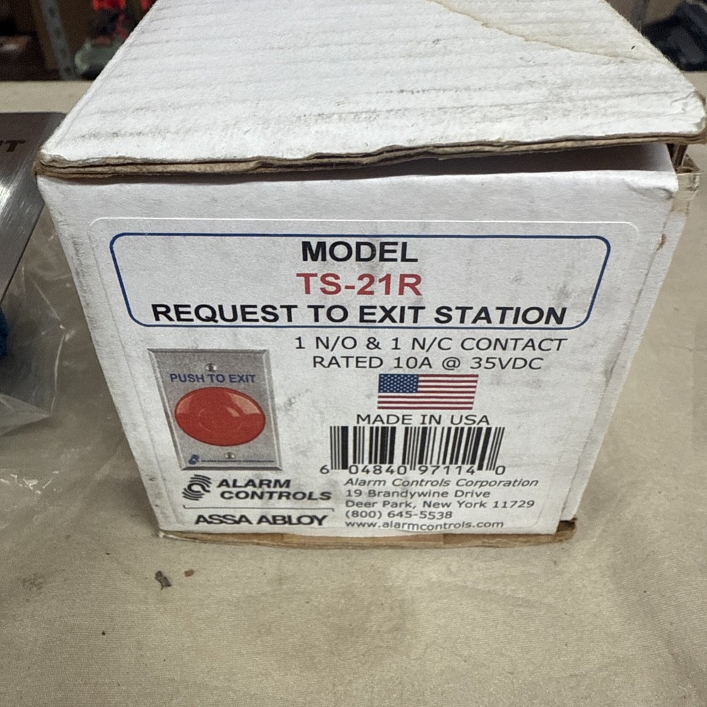 TS-21R Alarm Controls Corp. Request To Exit Button
