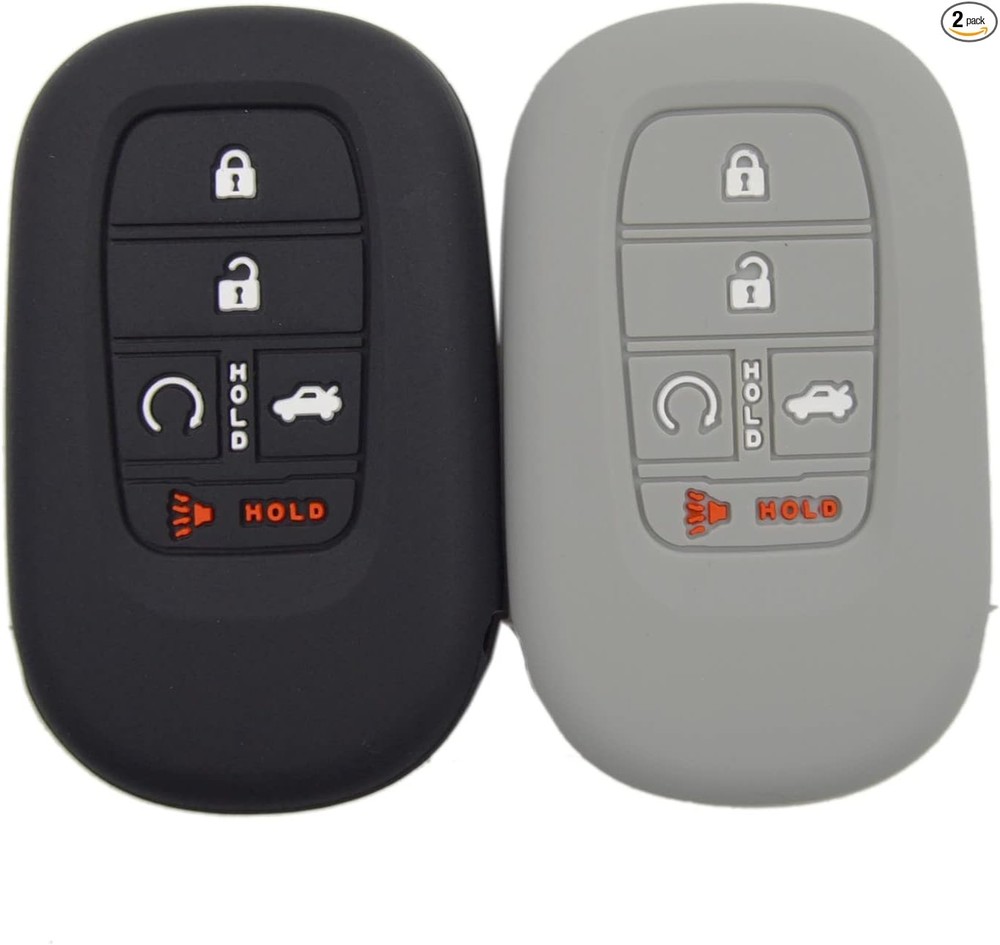 Silicone Keyless Entry Remote Control Key Fob Cover Case Protector Black+Gray