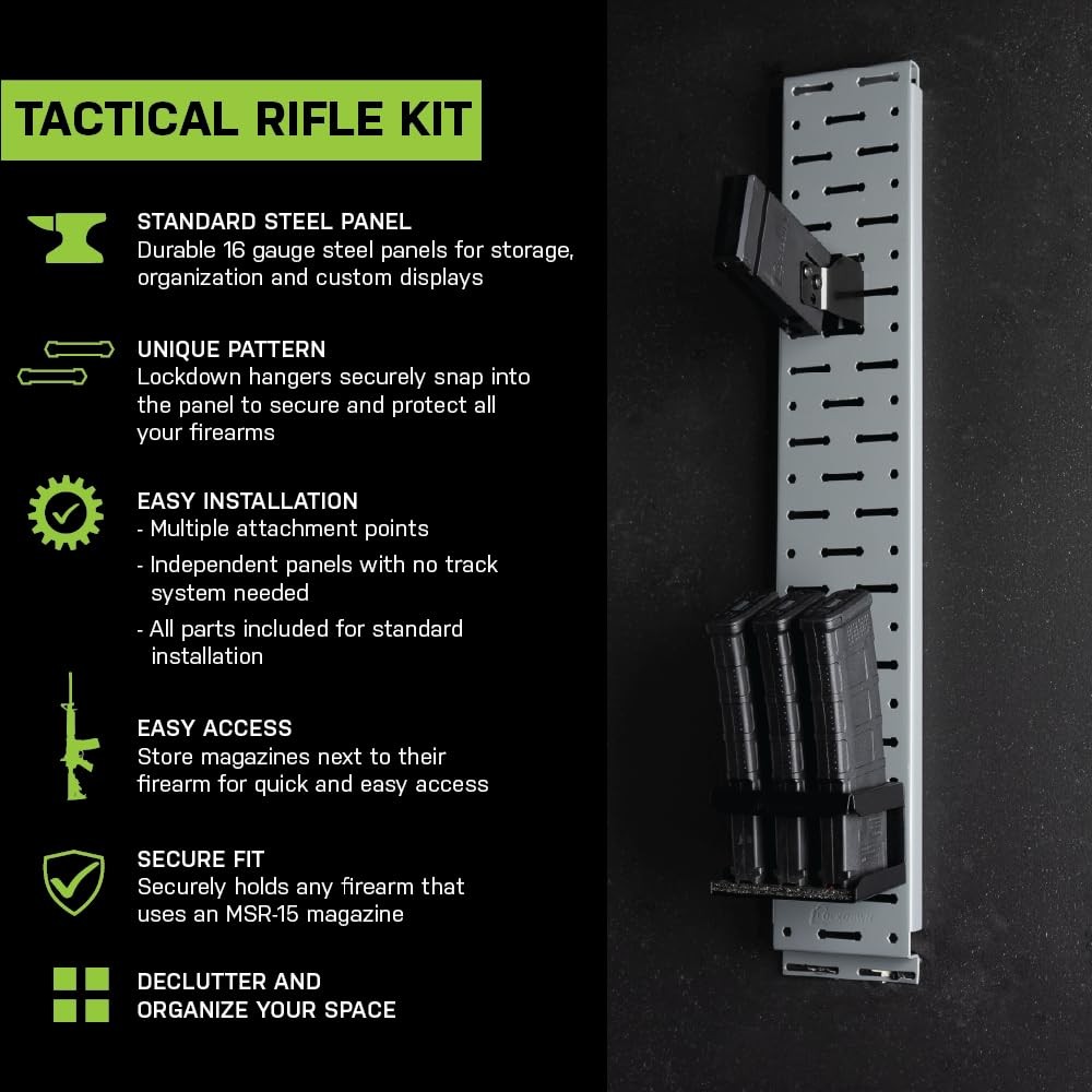Lockdown Securewall Tactical Rifle Kit w/ Narrow Panel, Mag Rack