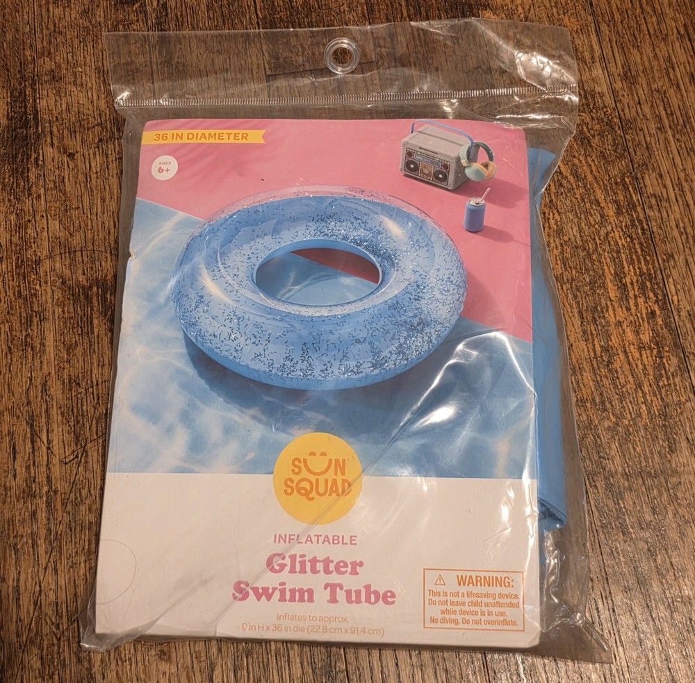 Sun Squad Glitter Swim Tube Inflatable