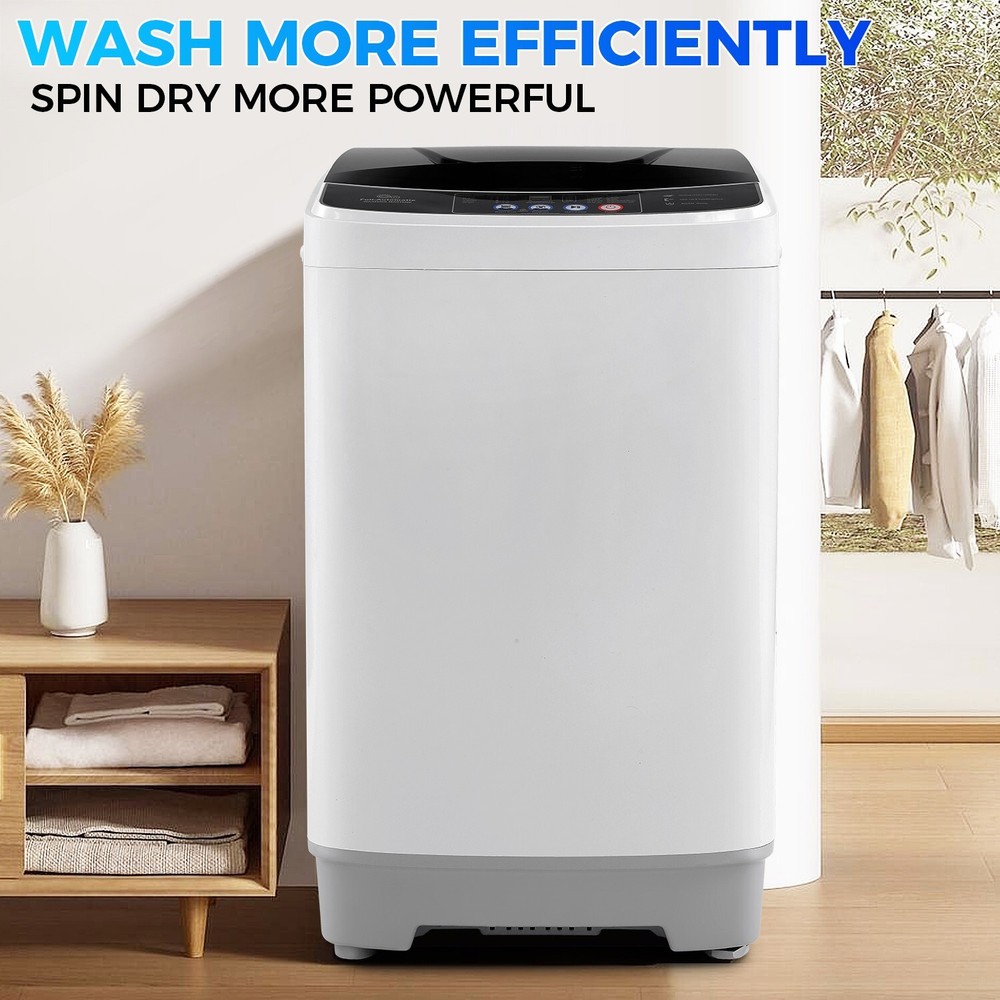 Portable Washing Machine 15.6lbs Full-Automatic Compact Washer w/10 Programs U.S