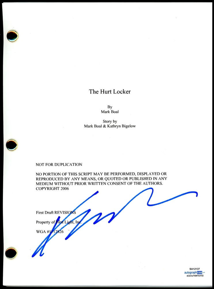 Kathryn Bigelow "The Hurt Locker" AUTOGRAPH Signed Full Script Screenplay ACOA