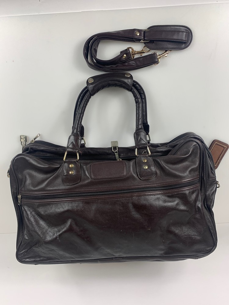St Moritz Brown Leather Messenger/Laptop/Carryon-#116