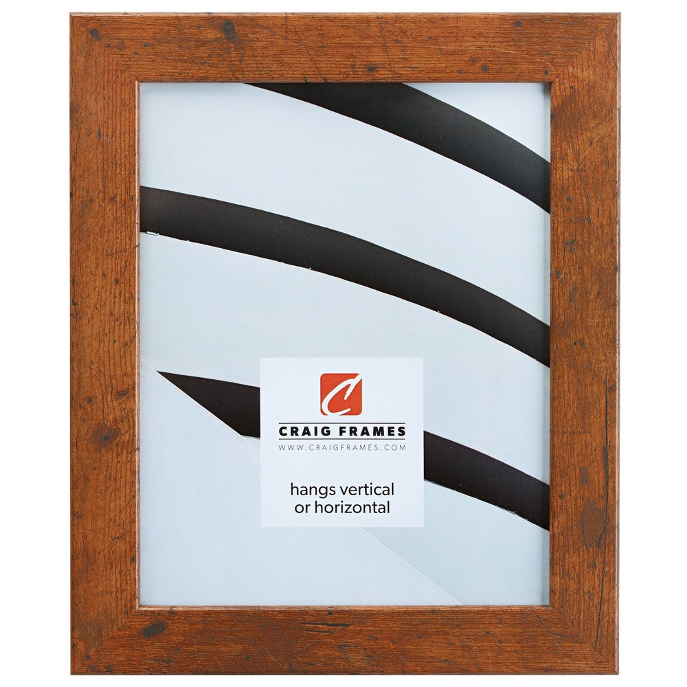 Craig Frames Bauhaus, 1.25" Modern Rustic Light Walnut Brown Picture Frame