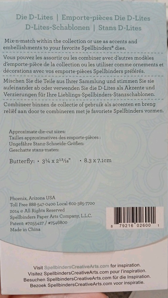 Spellbinders Die D-Lites Butterfly