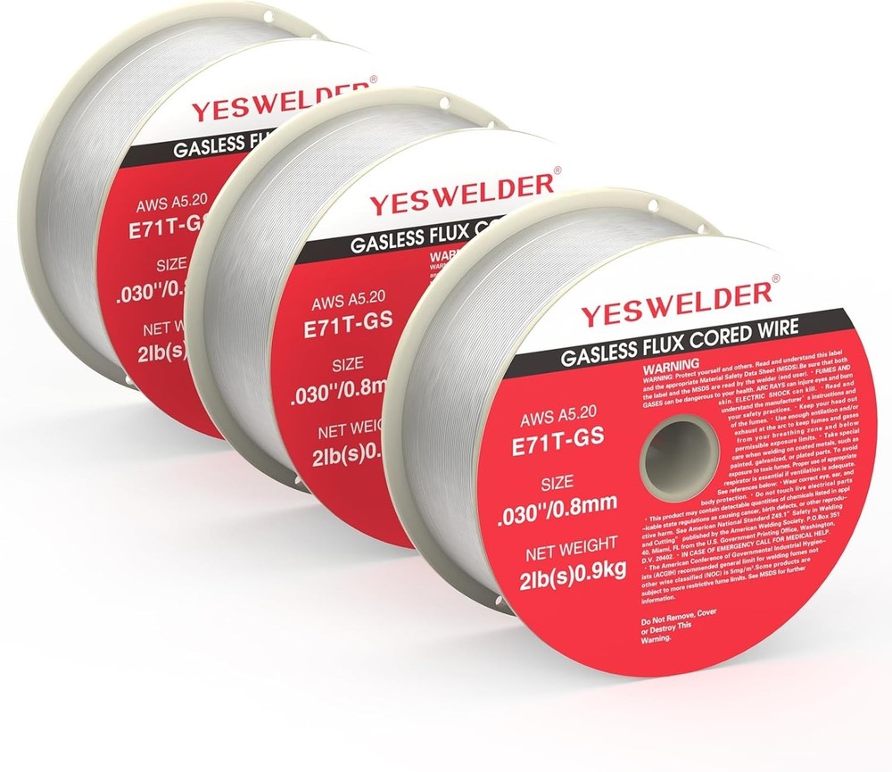 High-Performance .030-Inch E71T- Flux Core Wire - 2 Lb, 3-Pack Spool