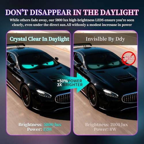 Devil Eyes Light 2PC for Windshield-23.42x4.72IN Programmable LED Eyes EM1696