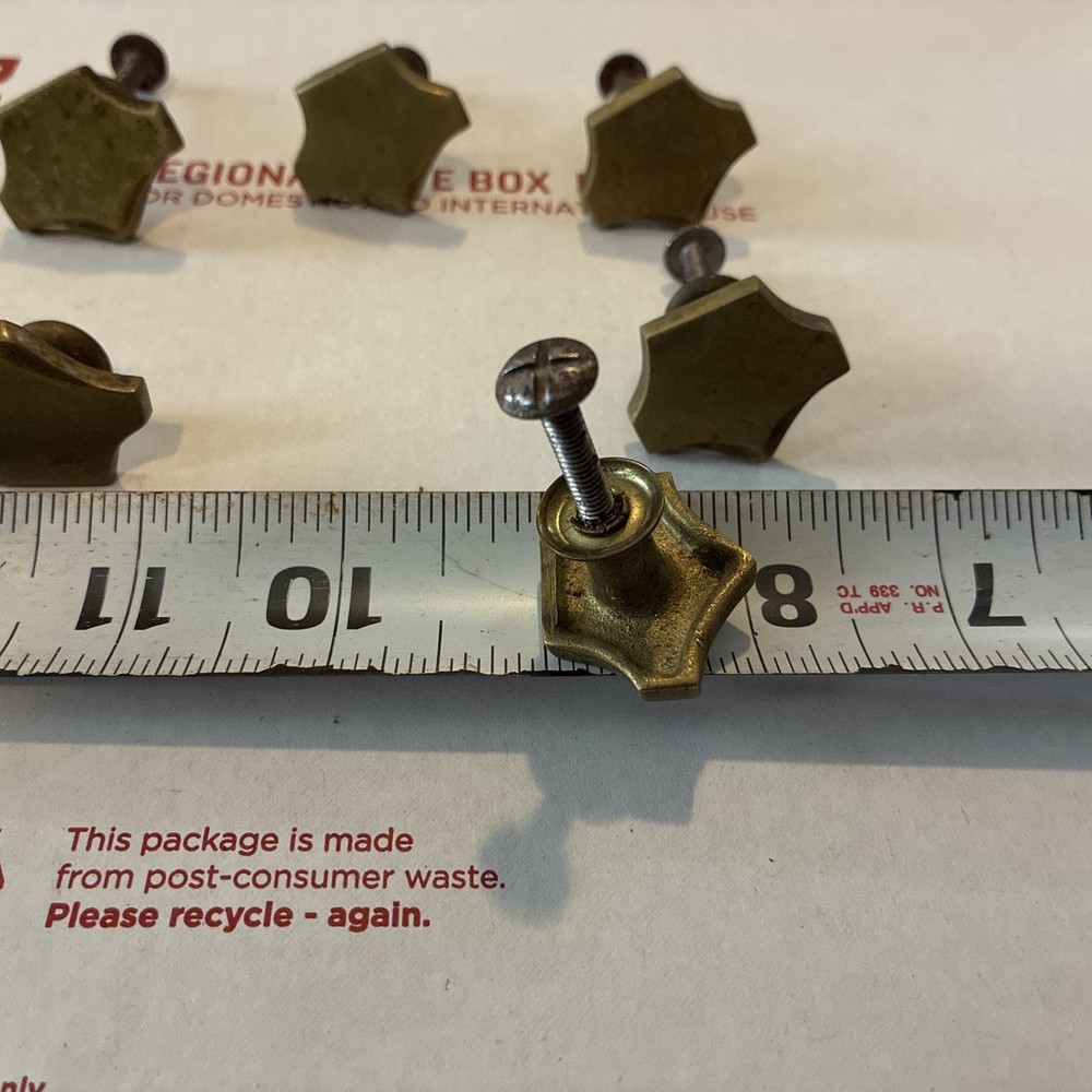 2 Pcs MCM Vintage Antique Solid Brass Pulls Handles for Cabinet Drawer