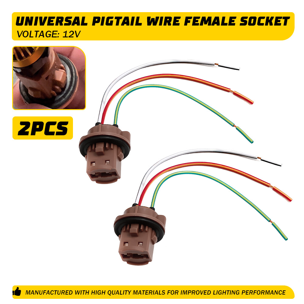 Tail Lamp Rear Socket  Universal For Pigtail Wire Female Socket 7443 Light Bulb