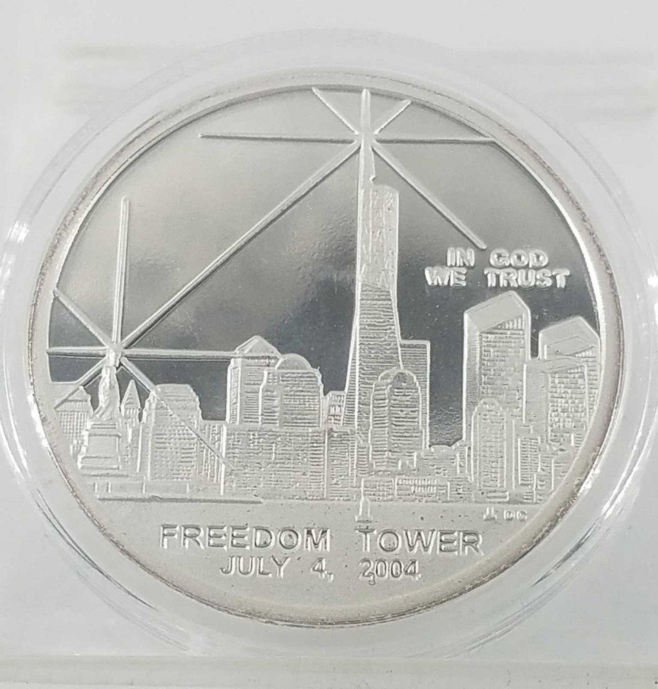 .999 Silver 1oz Round | Freedom Tower | Commemorative | July 4, 2004