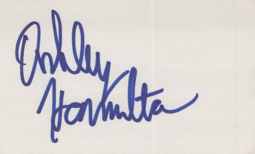 Ashley Hamilton signed 3x5 index card Vintage
