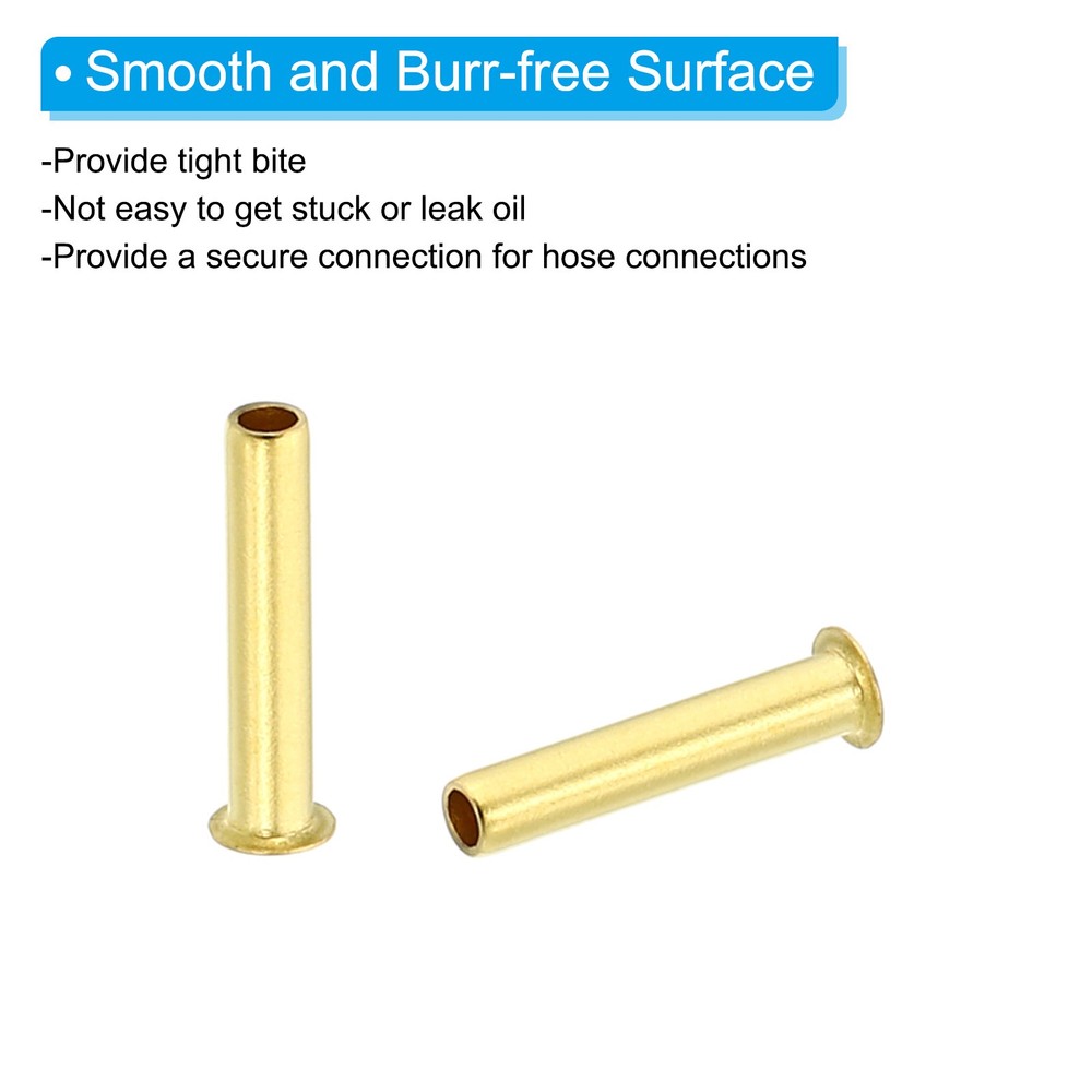 60Pcs Brass Compression Insert Compression Insert Tube Support for 1/8" OD Tube