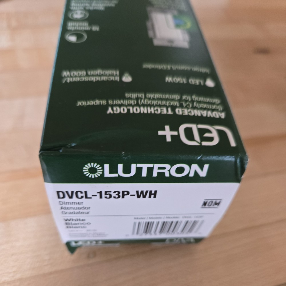 Lutron DVCL-153P-WH Dimmer Wall Light Switch - White