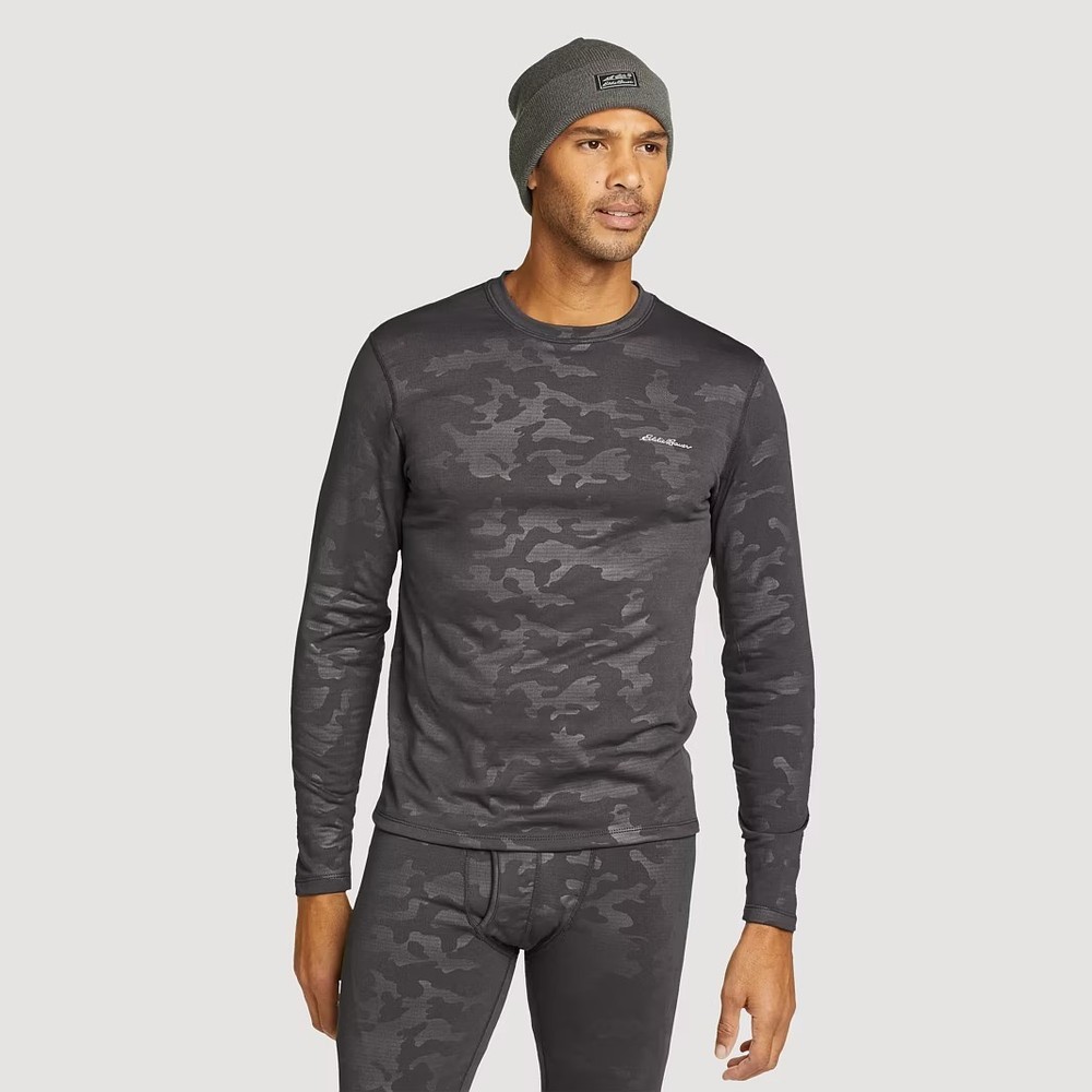 Men's Eddie Bauer Heavyweight Base Layer Top, Size: Medium, Camo Grey