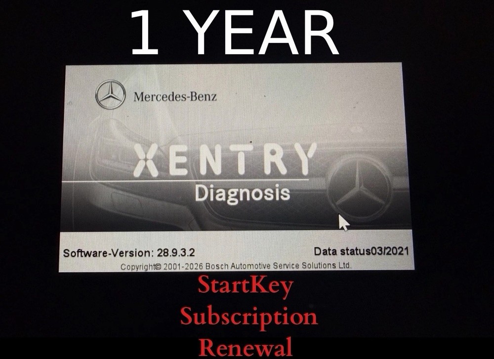 StartKey Renewal For Mercedes Xentry Software - 1 Year
