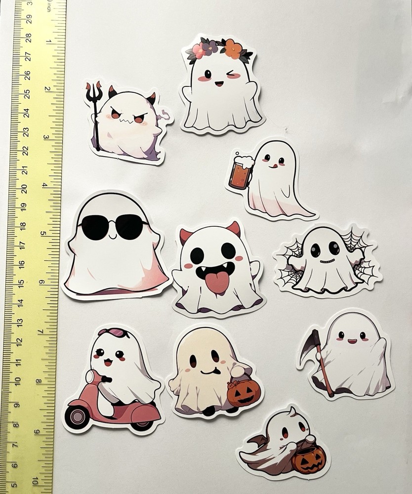 Cute Ghost Halloween Stickers