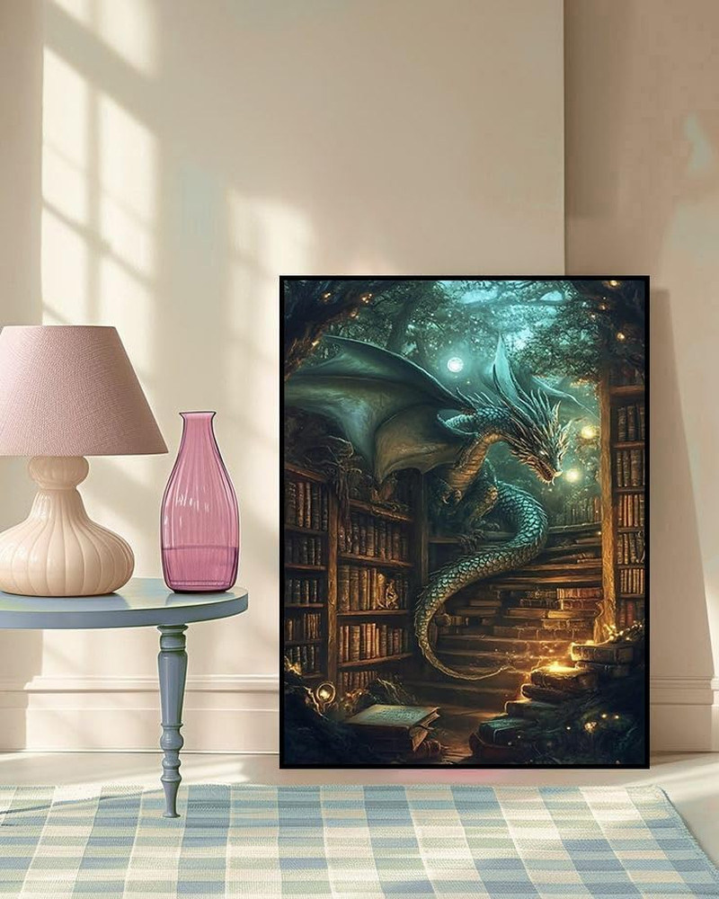 Dragon Diamond Art Kits for Adults, Book Dragon Diamond Painting Kits for Beginn