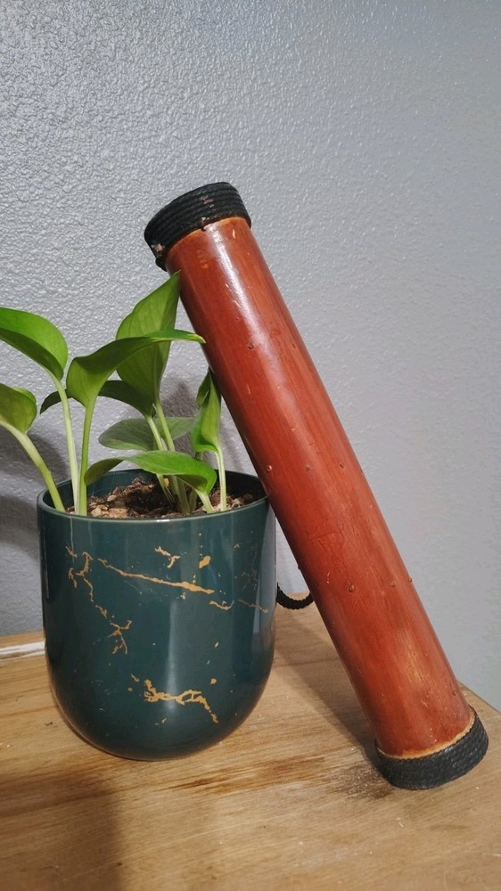 Hand Made Rainstick  Hand Decorated Percussion Instrument Bamboo? 12in