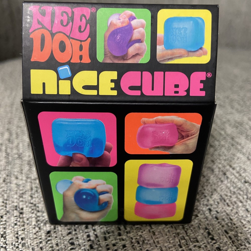 NEW Nee Doh Nice Cube Super Solid Squish Toy BLUE NEW