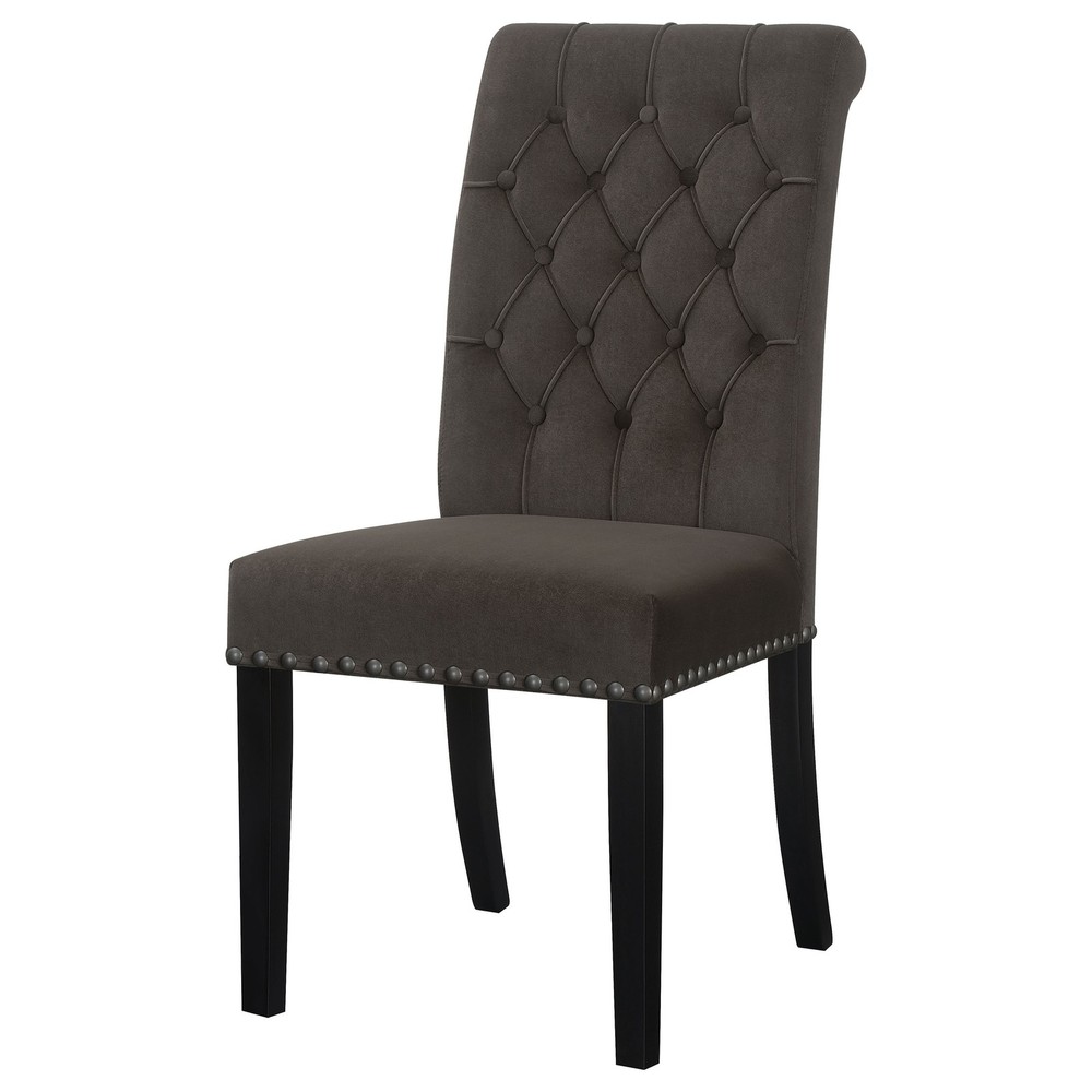 Brown and Rustic Espresso Tufted Side Chairs
