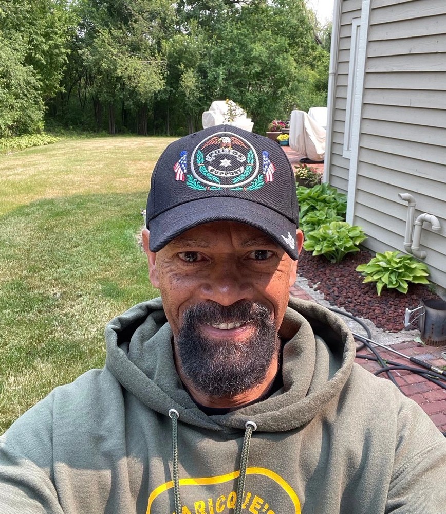 Police Ball Cap / Hat, Blue Flag Draped