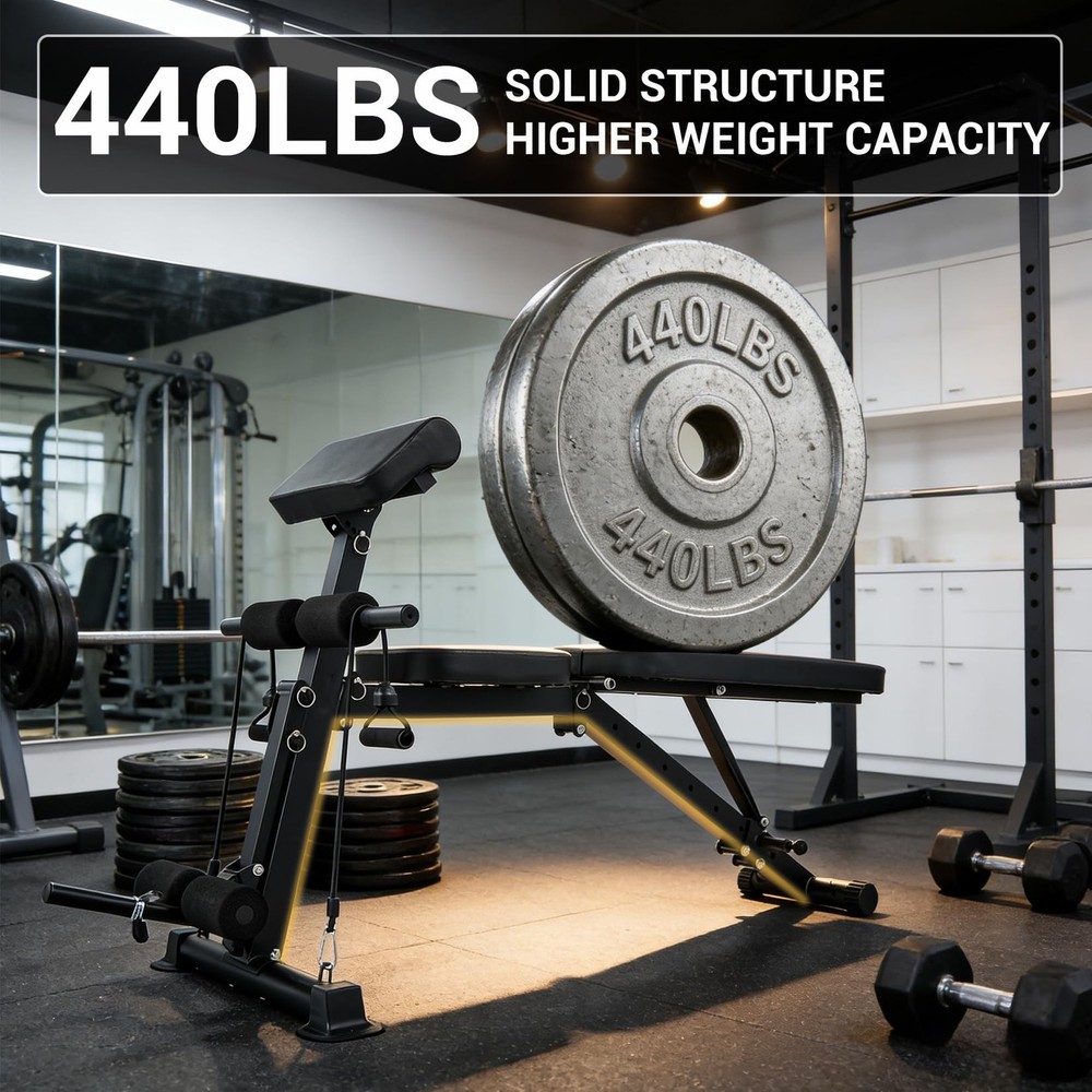 Adjustable Weight Bench Incline Decline Full Body Strength Training Workout Benc