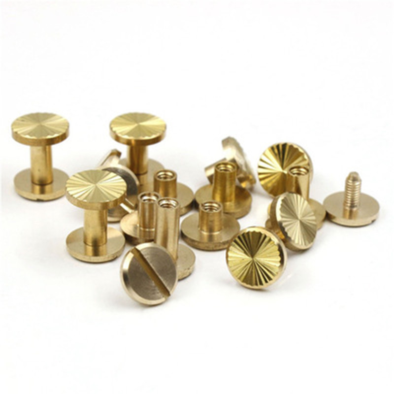 Solid Brass Chicago Screw Nail Leather Rivet Button Stud Binding Book Album 10mm
