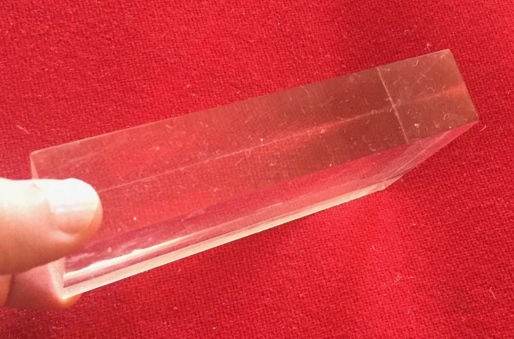 Vintage Clear Acrylic Lucite Rectangular Display Base Block Brick Cube 5" x 3"