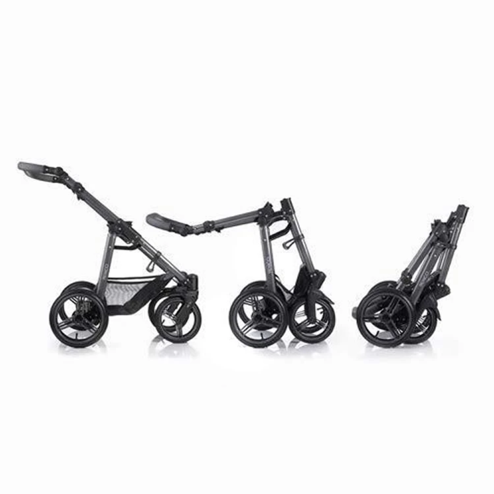Venicci Shadow Stroller with Bassinet - Denim Grey/Black Frame