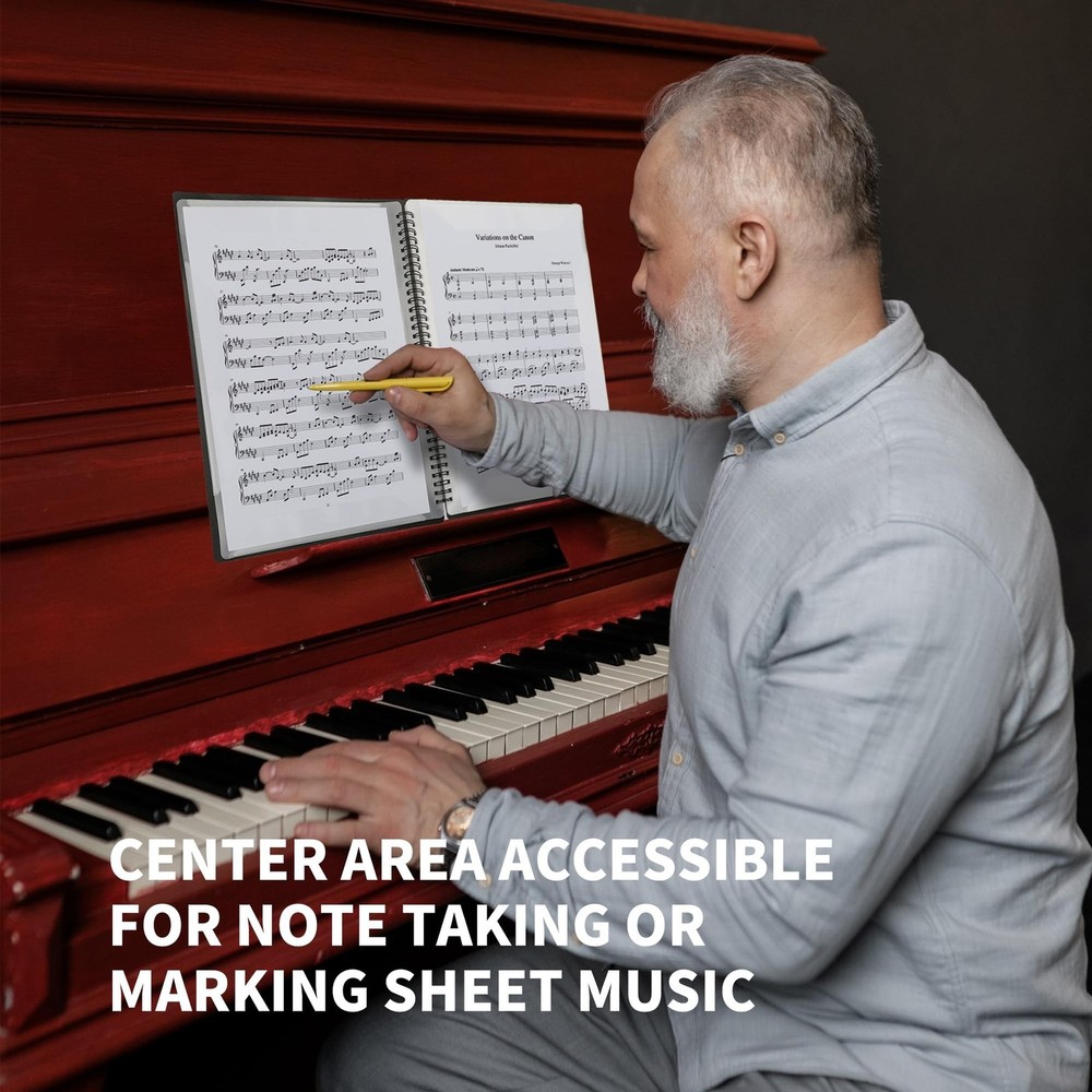 2 Pack Piano Sheet Music Binder 8.5 x 11, 120 Sheet Music Floder with Plastic...