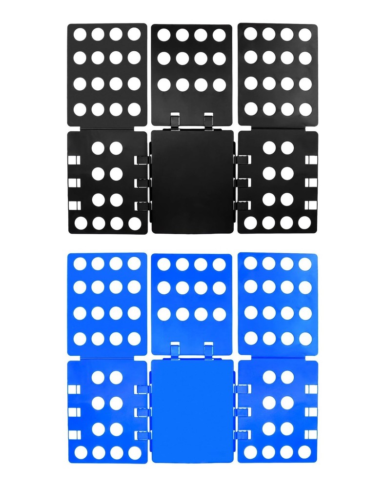 QWORK PP Composite Folding Board, 2 Pack Folding Clothes Board - Black + Blue...