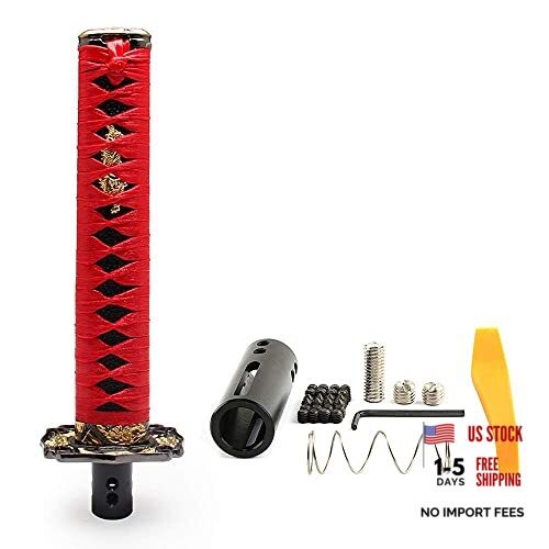 Katana Automatic Shift Knob for Lock/Button Automatic 20cm Red/Black