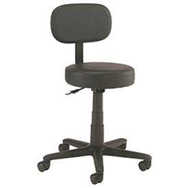 All Purpose Scooter Stool With Backrest Vinyl Black