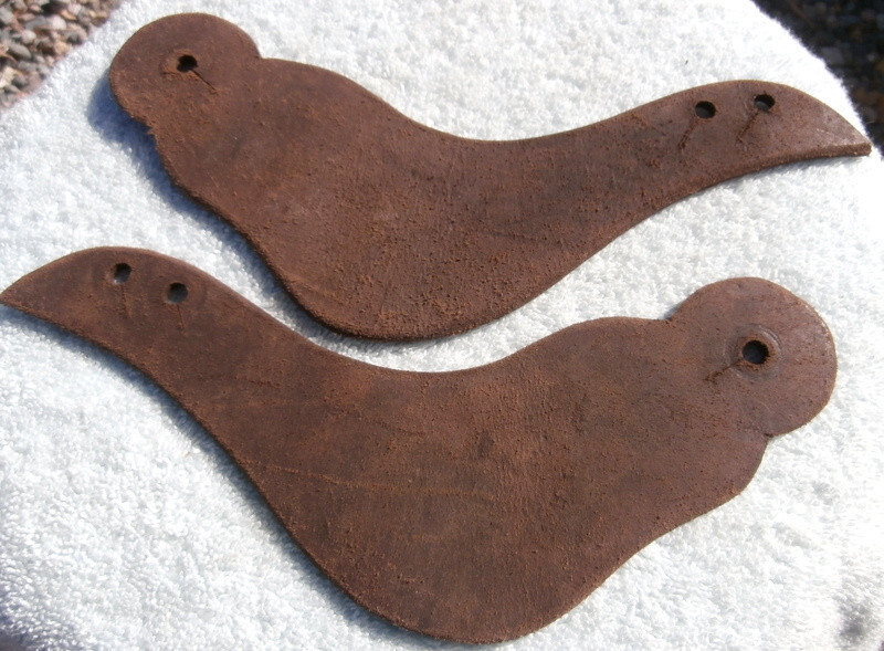 Custom Made Leather Dove Tail Steer Head Spur Straps