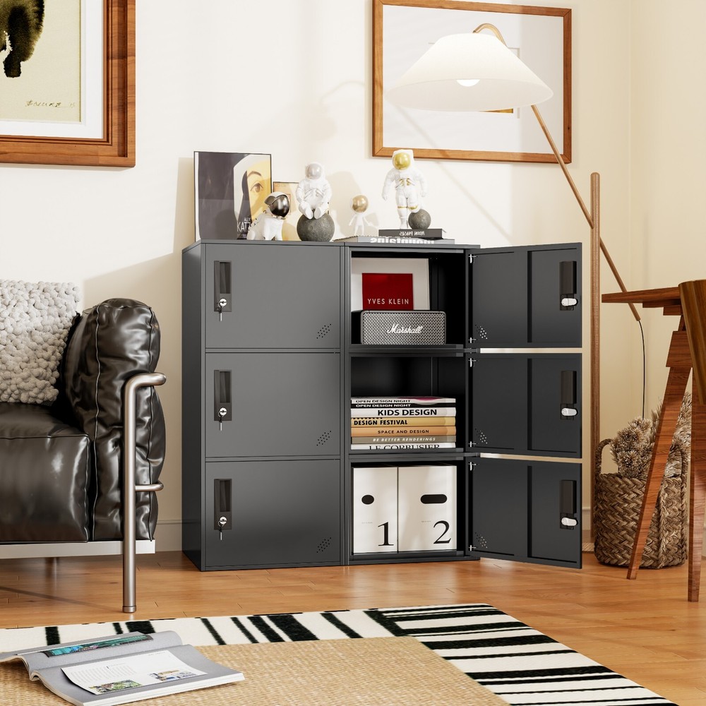 2 Door Vertical Stackable Storage Cabinet with Lock,Anti-Failing Device