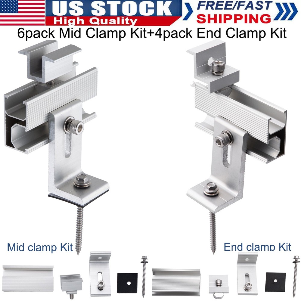 Solar Panel Roof Mount Brackets Kit Universal for 1-4Pack Solar Panels Mounting