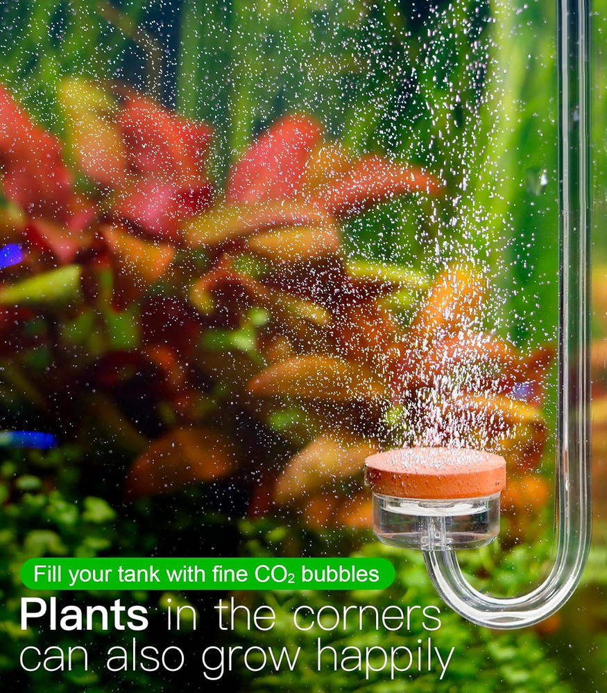 Acrylic CO2 Diffuser for Aquarium Planted Tank, Hooked Version-30Cm