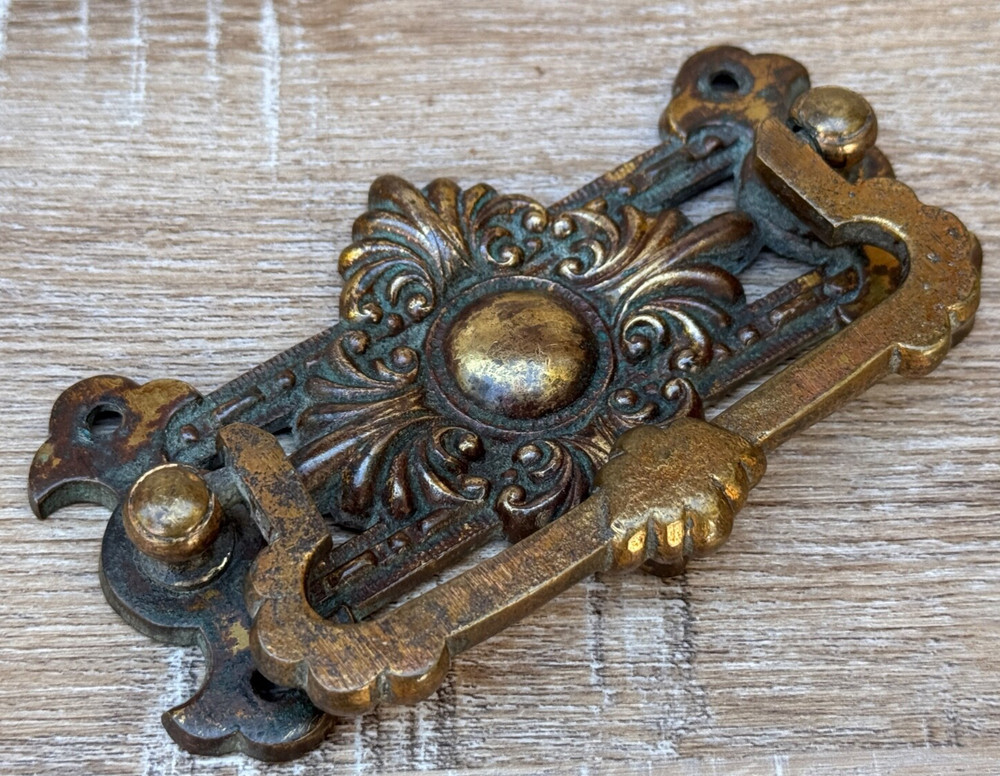 ANTIQUE LARGE BRASS DRAWER PULL HANDLE