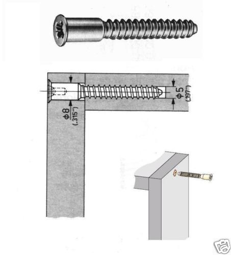 HETTICH 'DIREKTA 1' CONNECTING SCREW, 2"